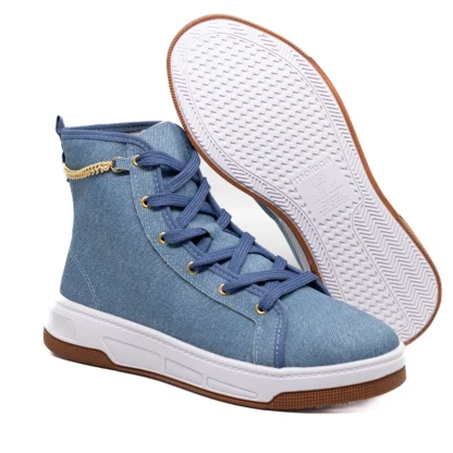 Bota Feminina Moleca Lona Azul Jeans - Imagem 4