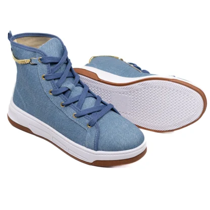 Bota Feminina Moleca Lona Azul Jeans - Imagem 3